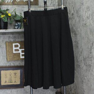 White Mark Womens Plus Tasmin Flare Midi Skirt PS709-01/2XL Black 2X